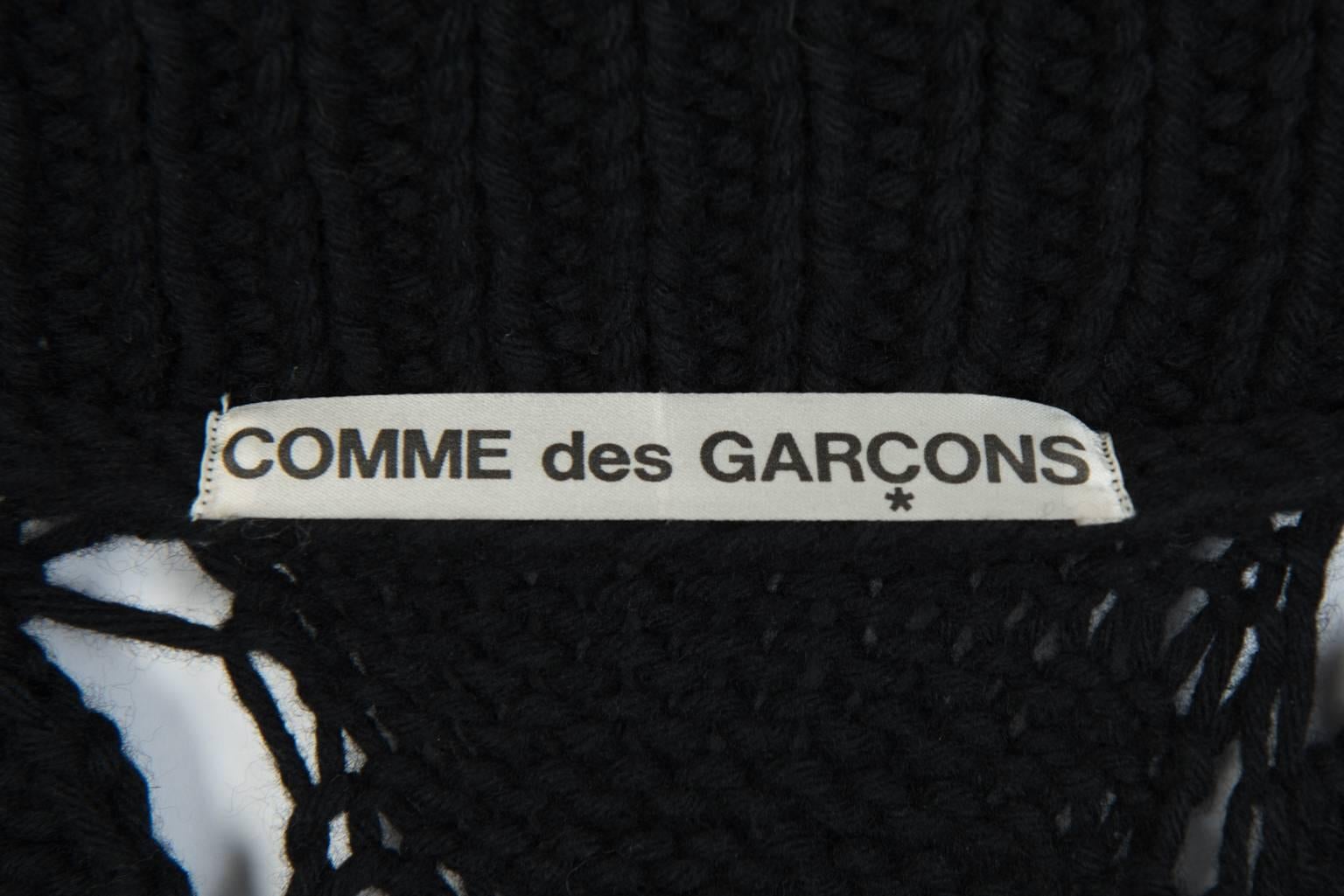 2001 COMME des GARCONS Braided Navy Cardigan For Sale 3