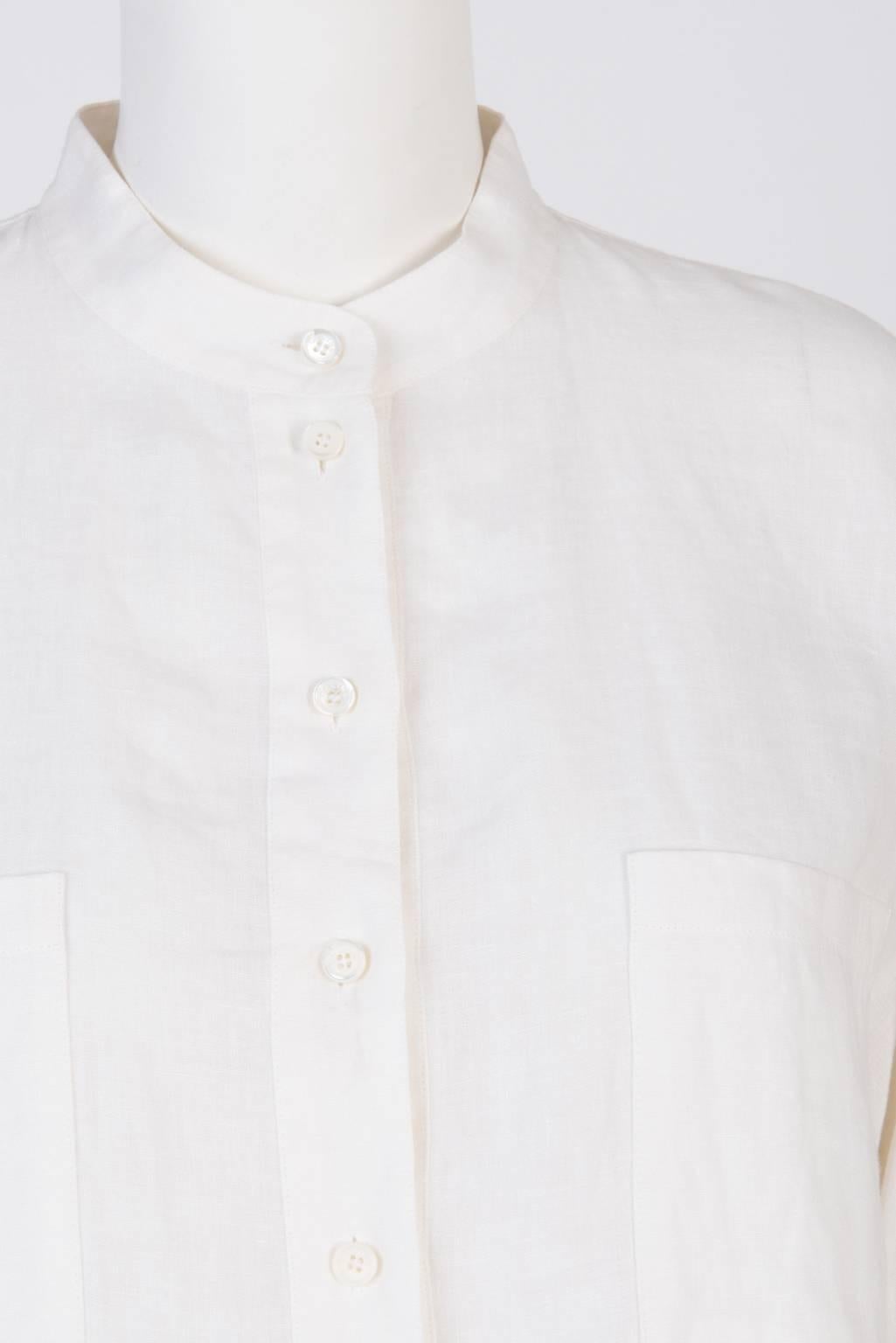 Celine White Shirt Tunic  In Good Condition In Xiamen, Fujian