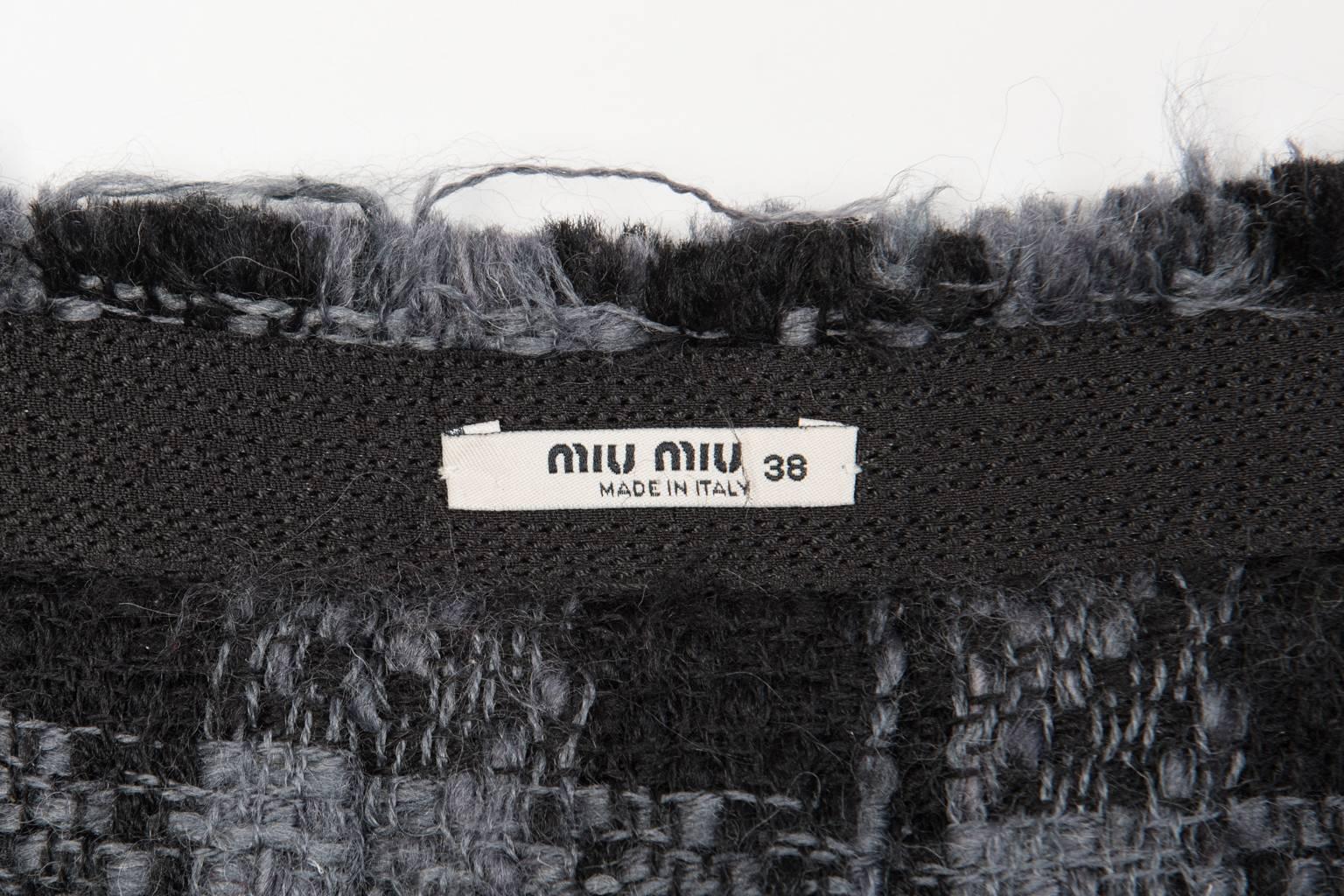 MIU MIU Pleated Wool Skirt For Sale 2