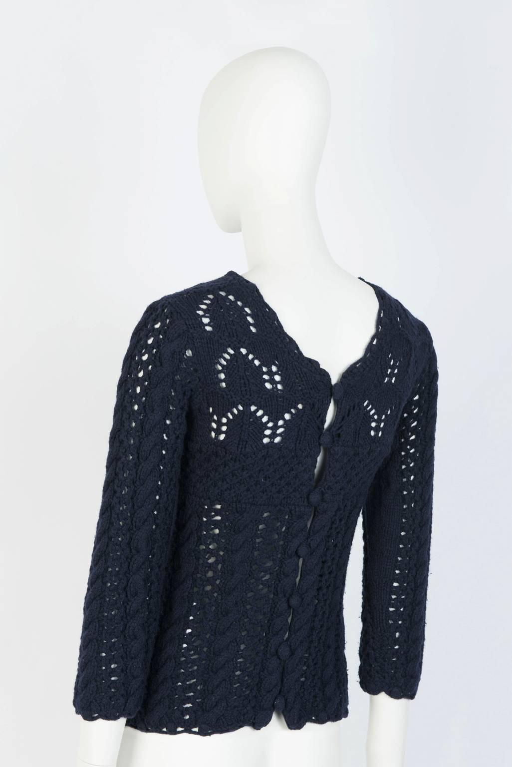 2005 tao COMME des GARCONS Navy Knit Top In Excellent Condition For Sale In Xiamen, Fujian