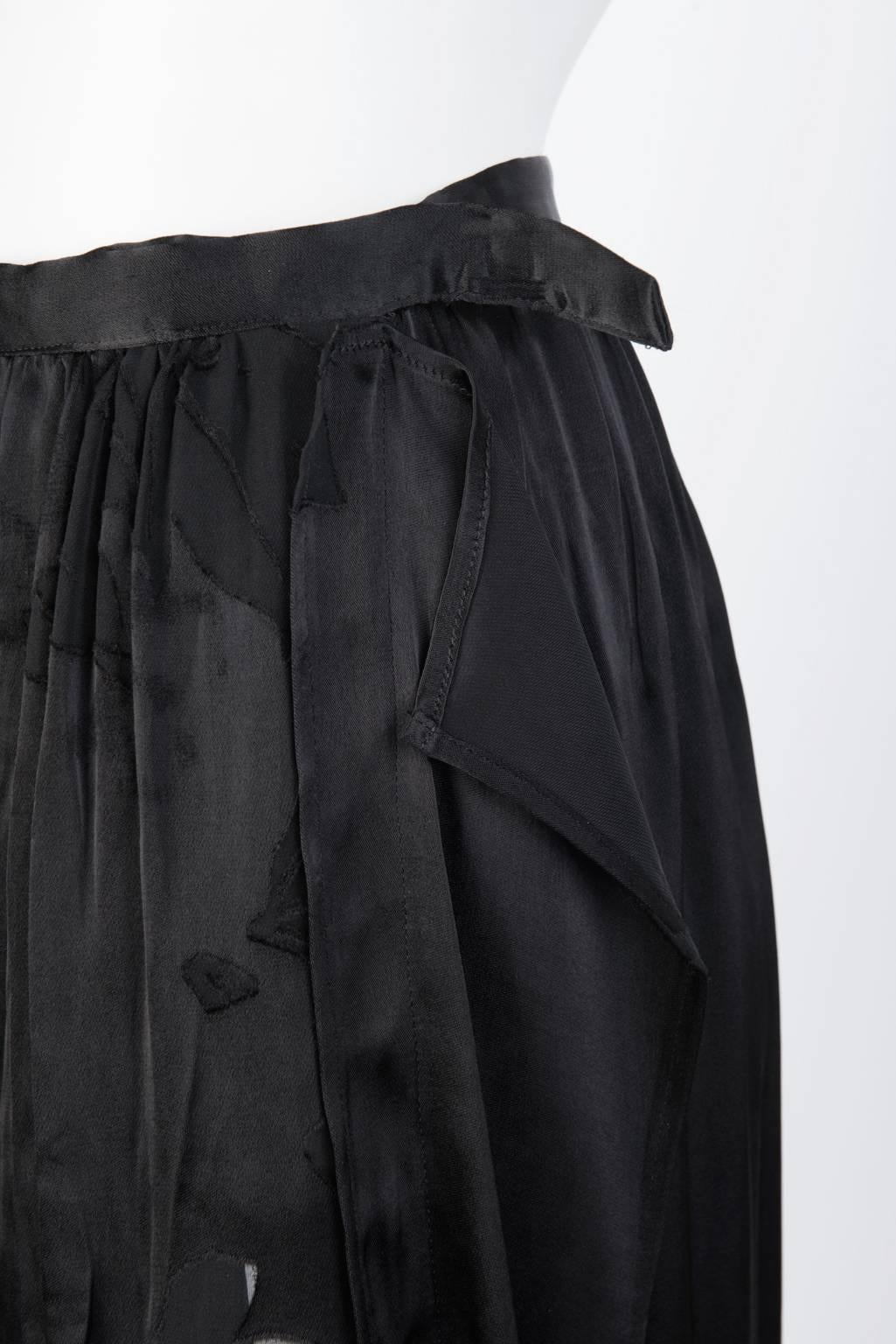 Women's 2016SS Yohji Yamamoto Silk Wrap Skirt For Sale