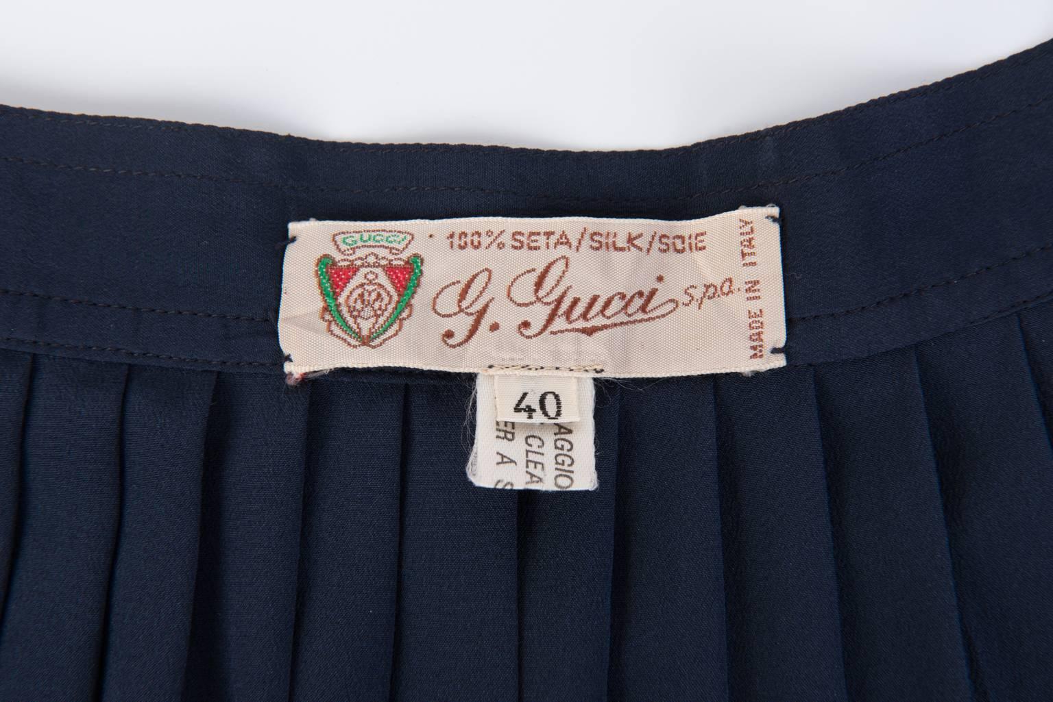Gucci Pleated Silk Skirt For Sale 1
