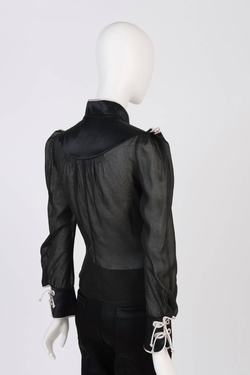 Yves Saint Laurent Silk Victorian Inspired Blouse In Excellent Condition In Xiamen, Fujian