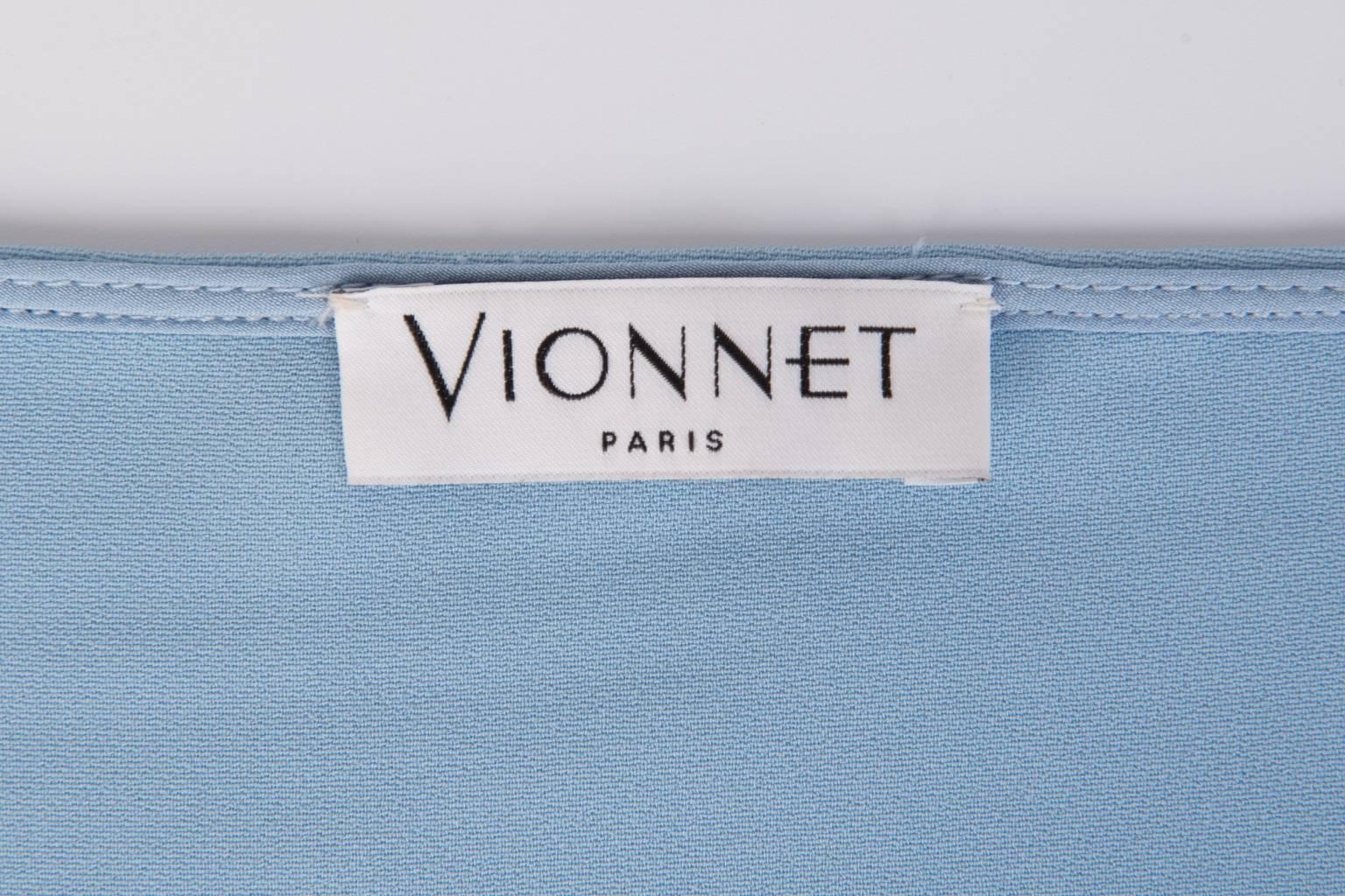Vionnet Baby Blue Asymetrical One Sleeve Top For Sale 3