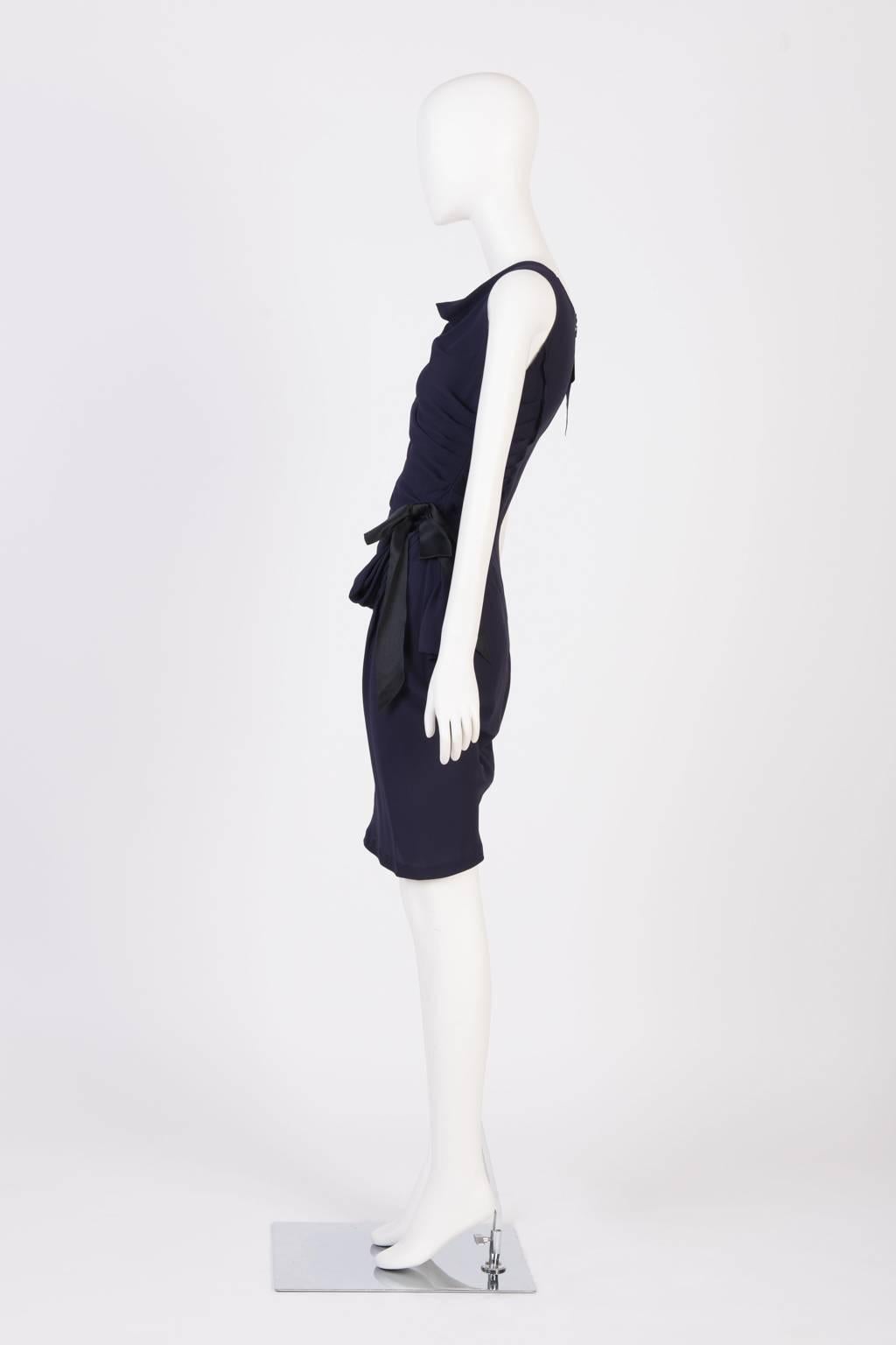 Black Nina Ricci Purple Asymetrical Silk Dress For Sale