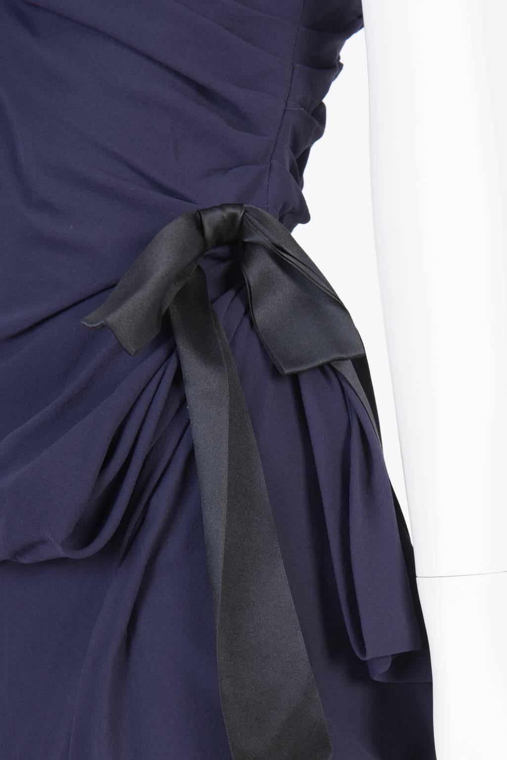 Nina Ricci Purple Asymetrical Silk Dress For Sale 1