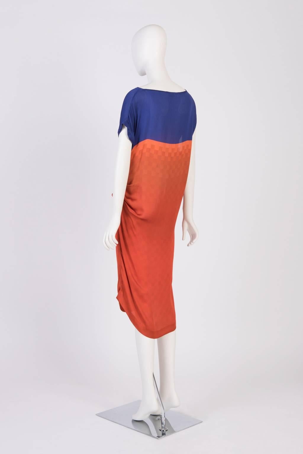 Dries Van Noten Asymetrical Printed Dress In Excellent Condition In Xiamen, Fujian