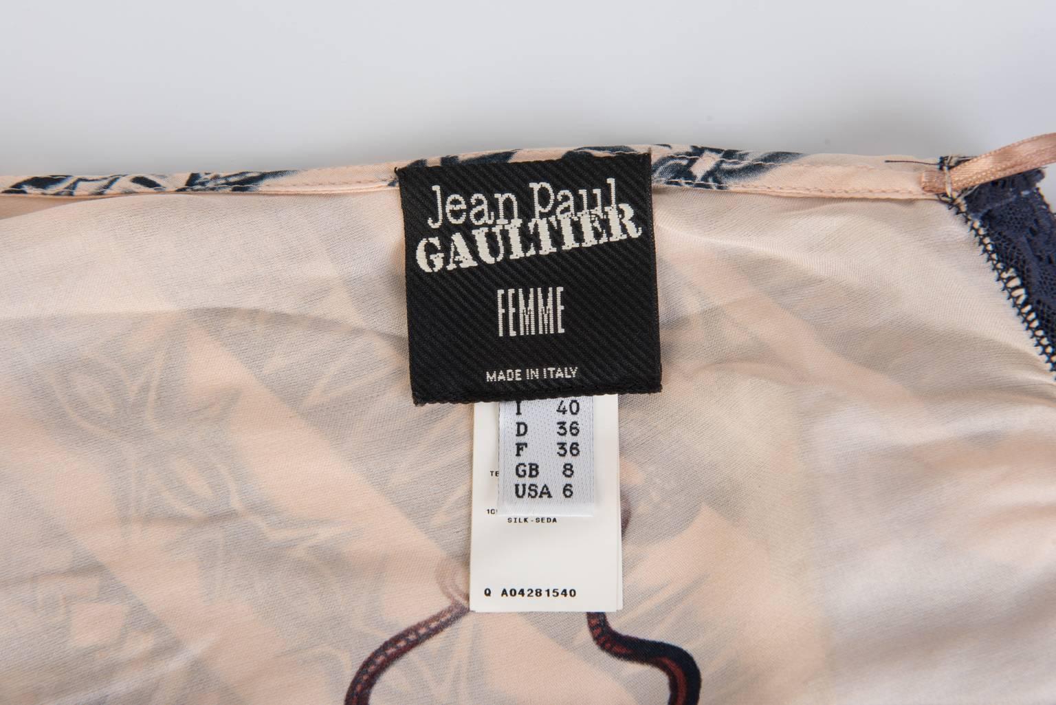 Jean Paul Gaultier Tattoo Print Lace Dress  2