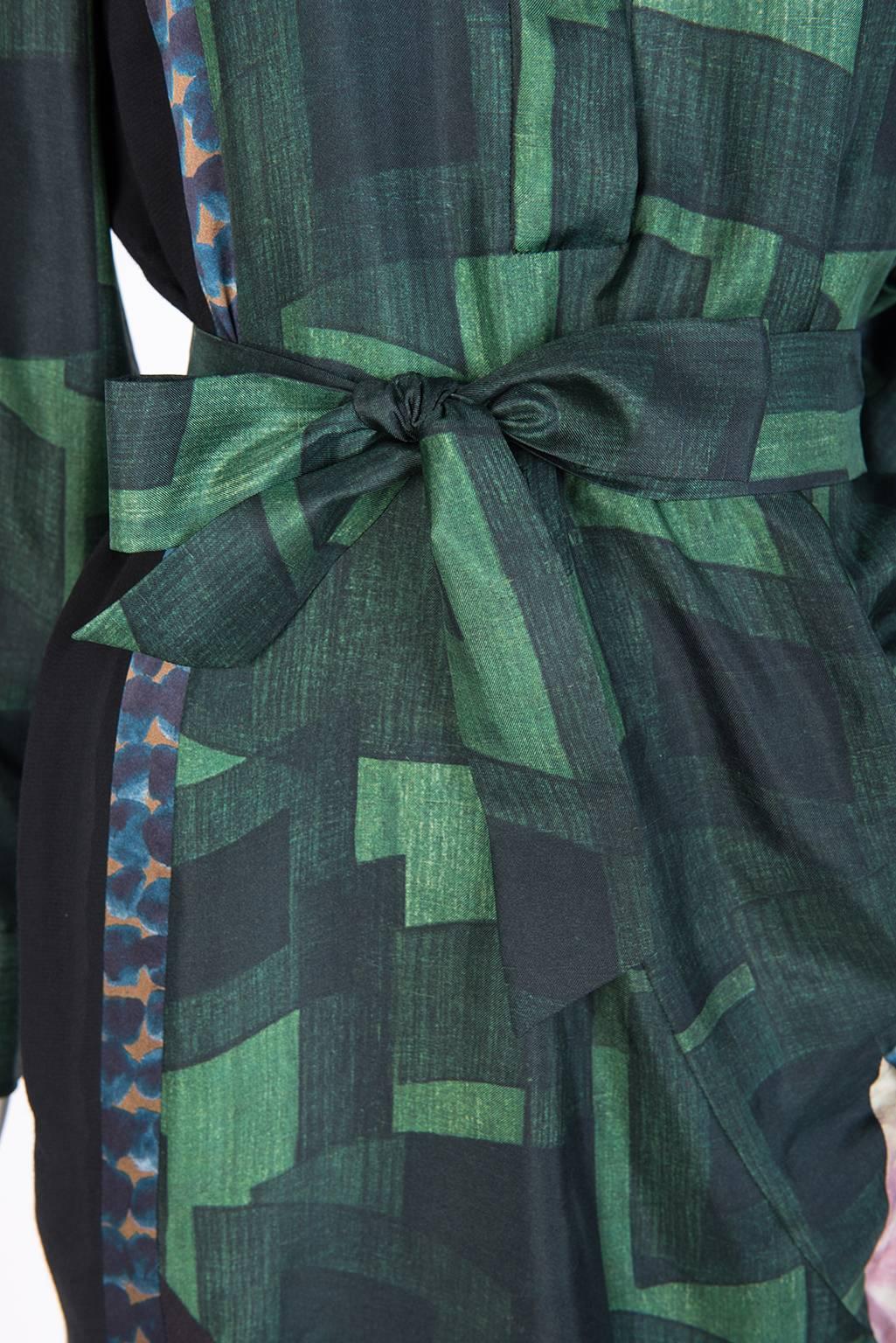 Dries Van Noten Asymmetric Silk Shirt Dress For Sale 2