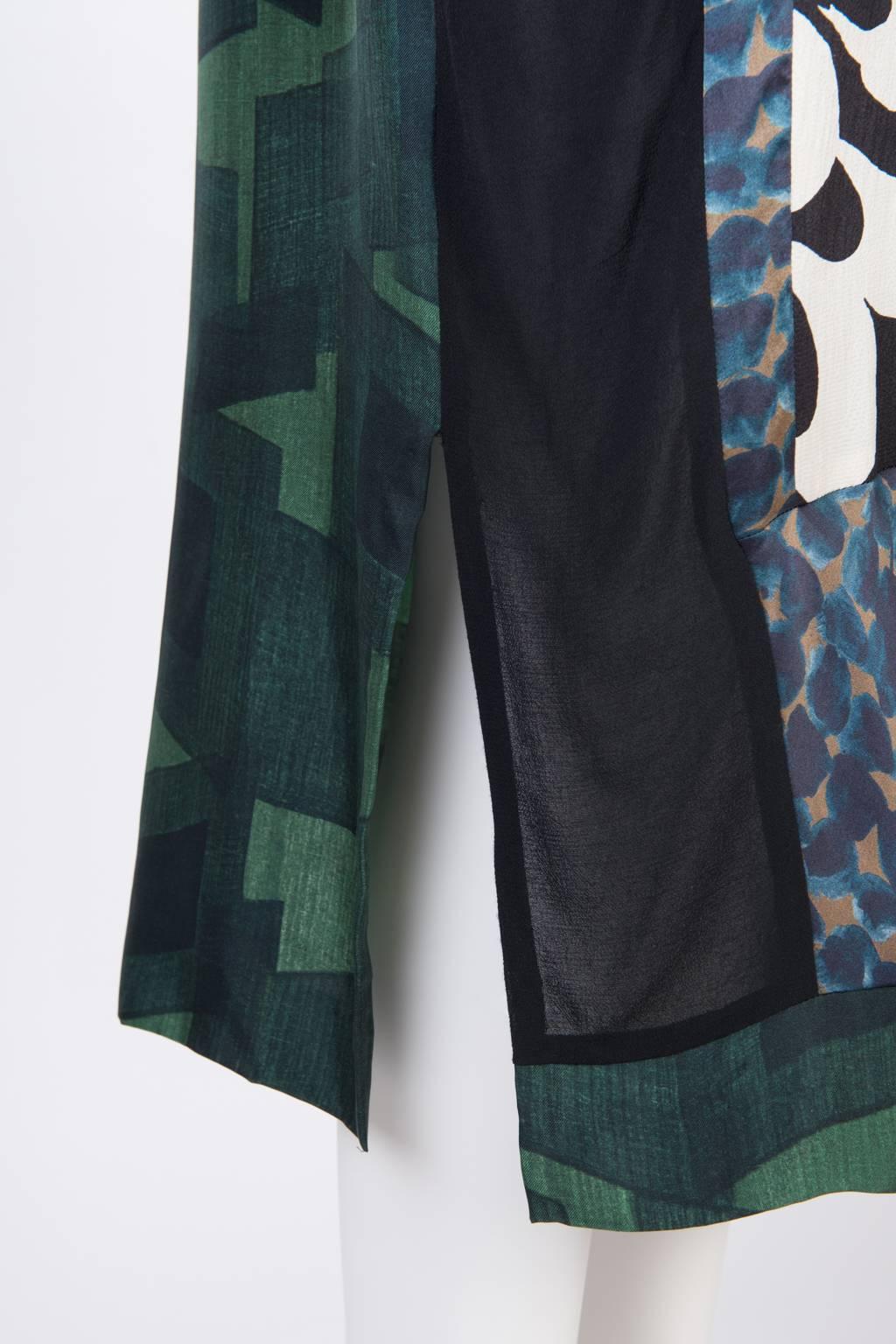 Dries Van Noten Asymmetric Silk Shirt Dress For Sale 3