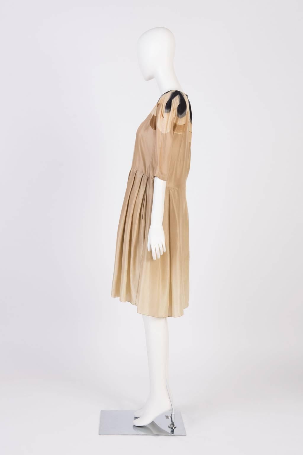 Beige Marni Silk Printed Sun Dress For Sale