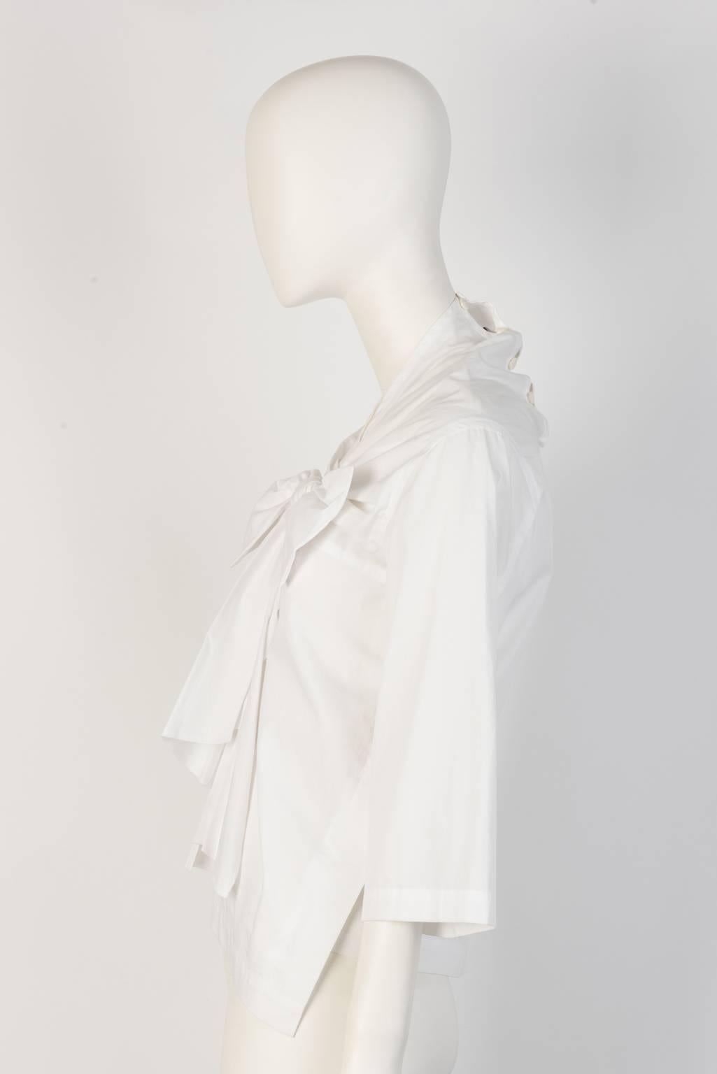 Gray tricot COMME DES GARÇONS Bow Tie Top For Sale
