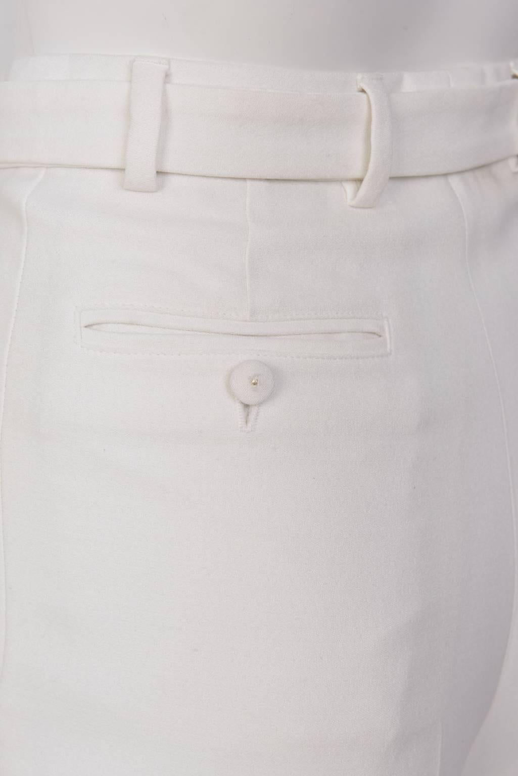 STEFANO PILATI For YSL White Crepe Trouser For Sale 1