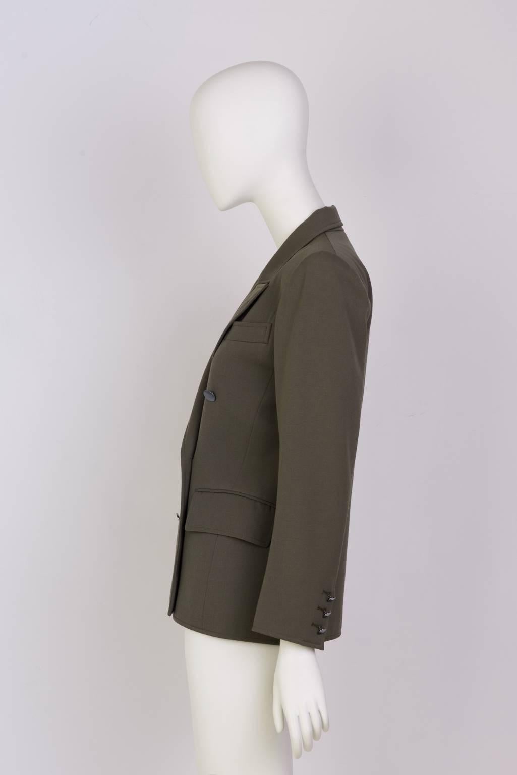 Black YVES SAINT LAURENT Double Breasted Blazer For Sale