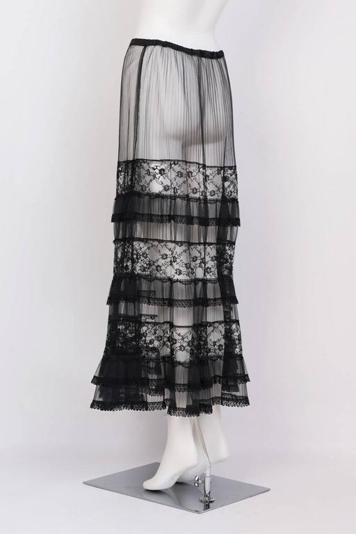 Sheer Hand Filet Laced Skirt