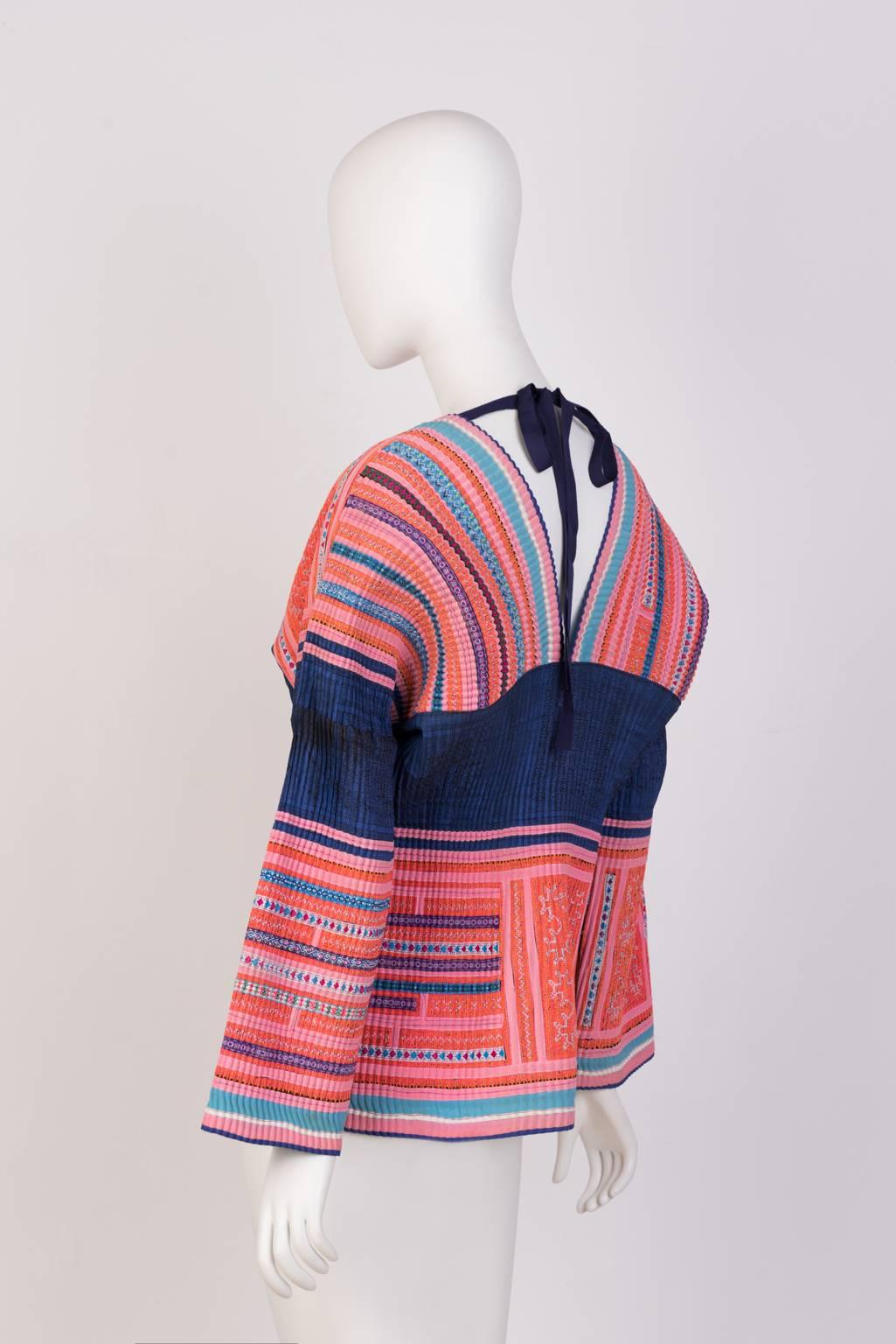 Hand Woven Bohemian Blouse In Excellent Condition For Sale In Xiamen, Fujian
