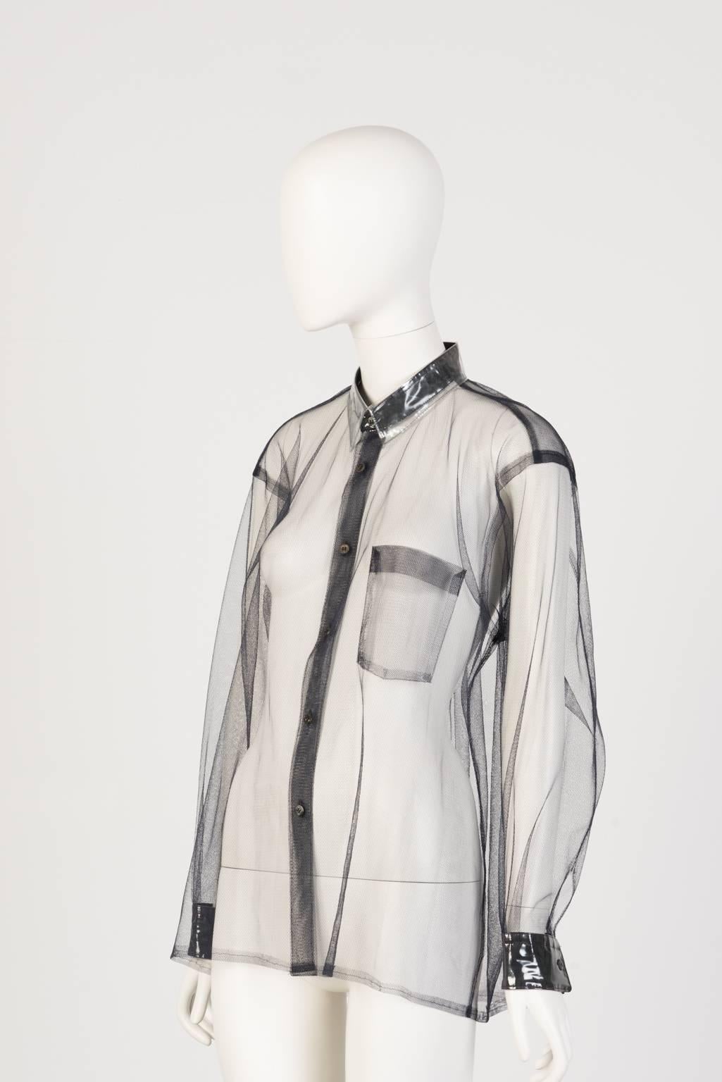 Gray Comme Des Garçons Mesh Shirt For Sale