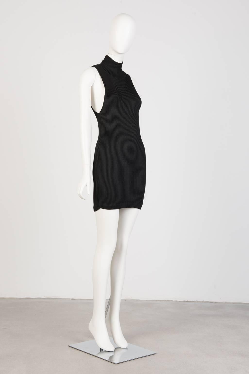 Black Claude Montana Knit Dress For Sale