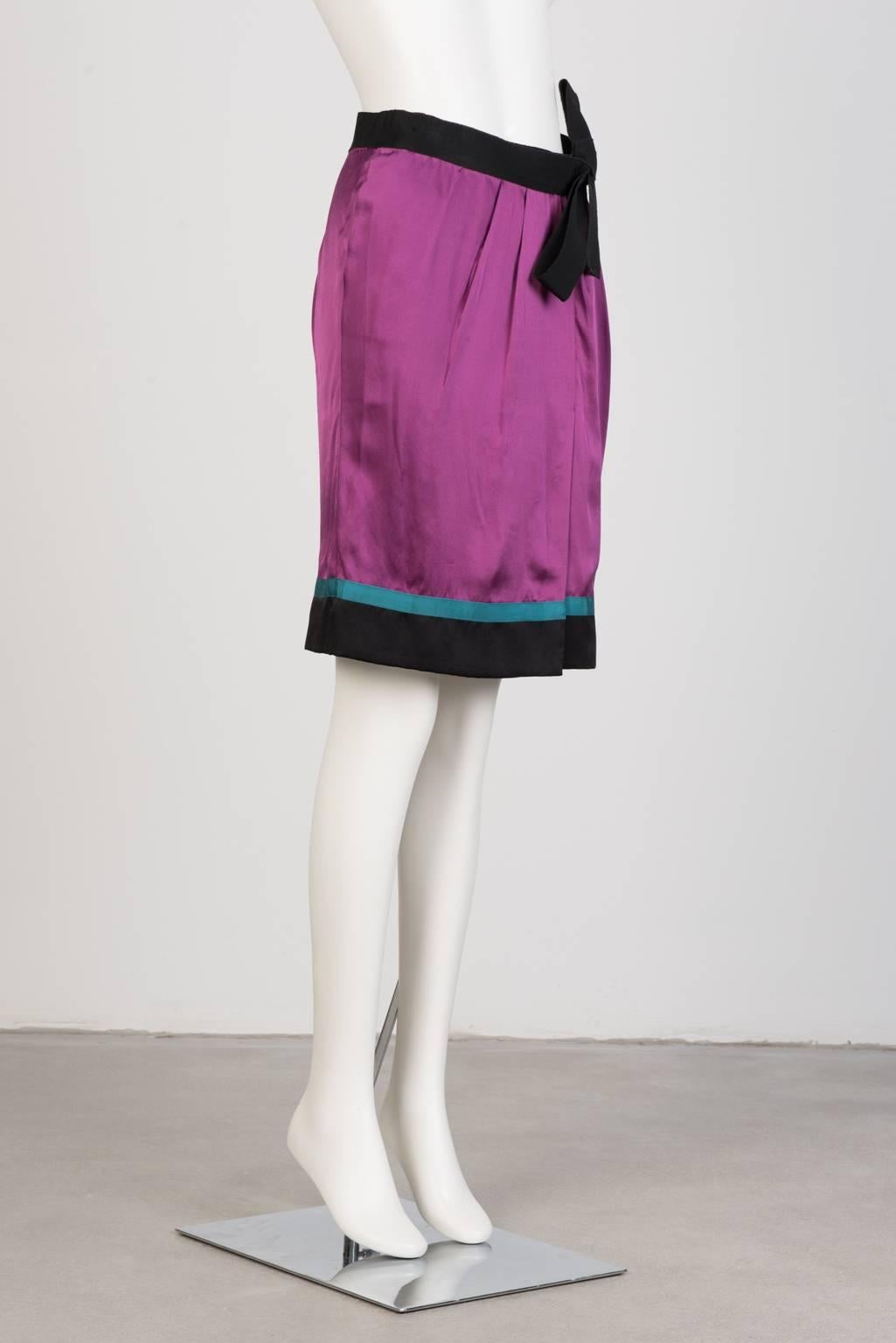 Purple Philosophy Silk Wrap Skirt For Sale