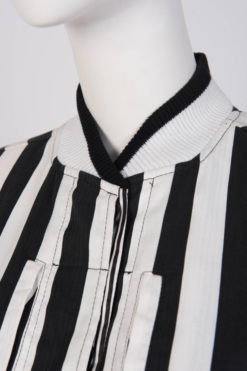 Women's Ann Demeulemeester Stripe Bomber Jacket For Sale