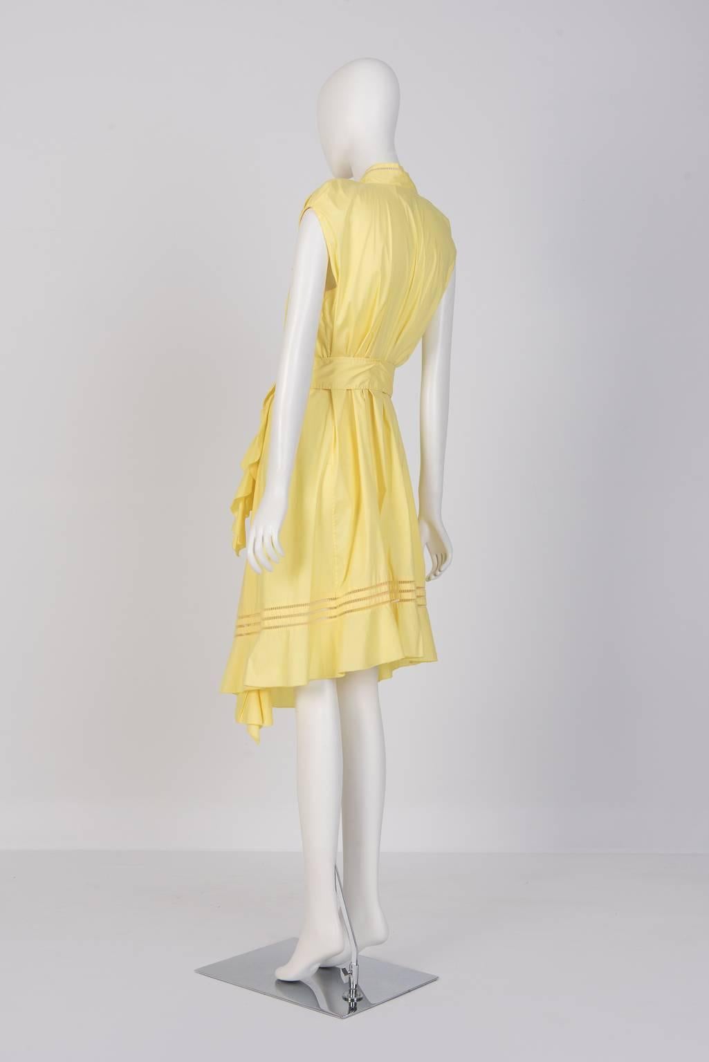  ZAC POSEN Yellow Sun Dress In Excellent Condition For Sale In Xiamen, Fujian