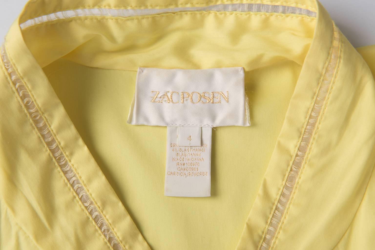  ZAC POSEN Yellow Sun Dress For Sale 3