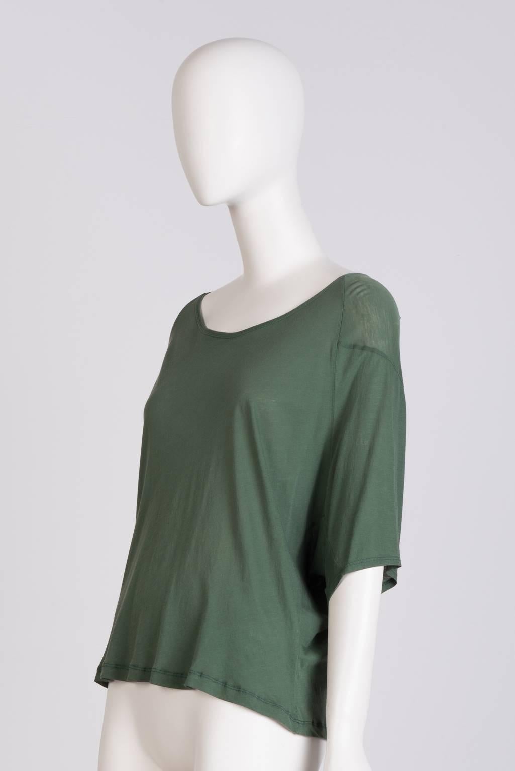 Cotton jersey top with dolman half sleeve.