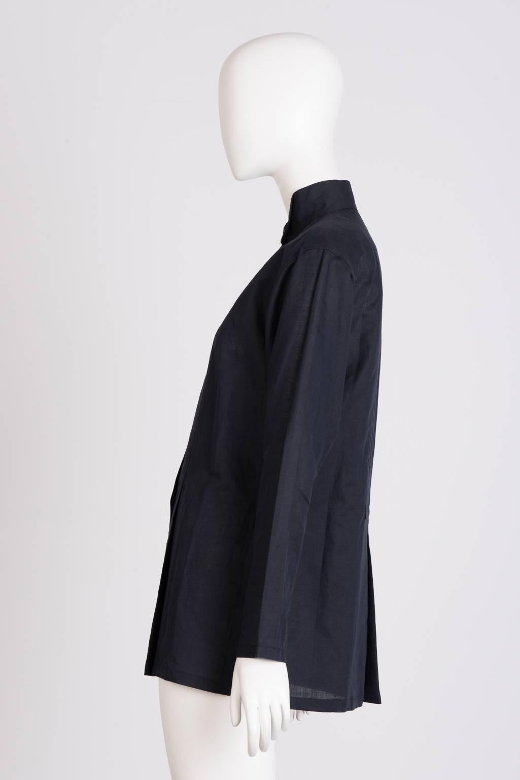 Black Kenzo Linen Blend Shirt For Sale