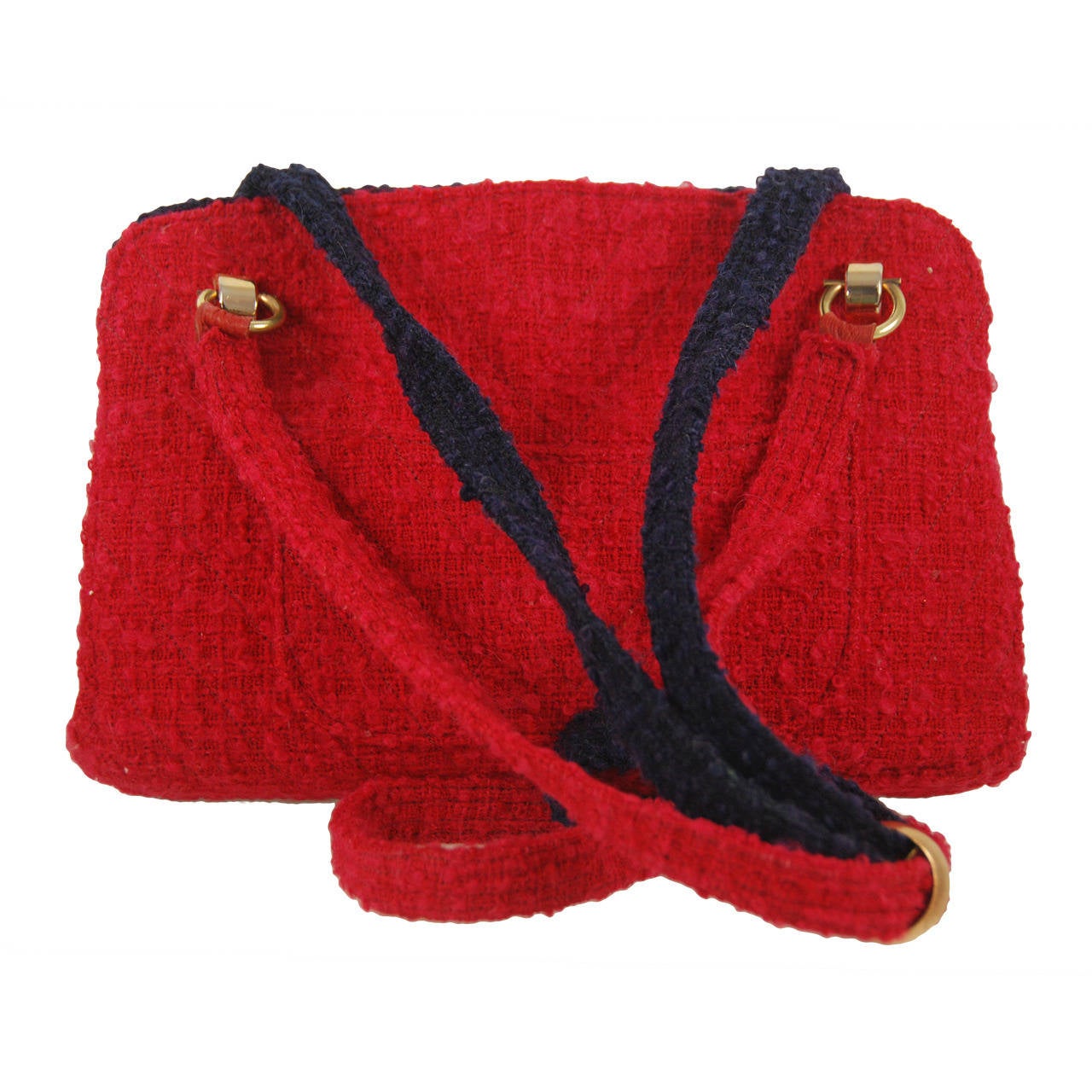 1970s Chanel Red & Blue Shoulder Bag