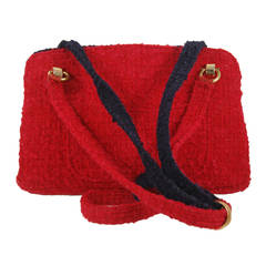 Vintage 1970s Chanel Red & Blue Shoulder Bag