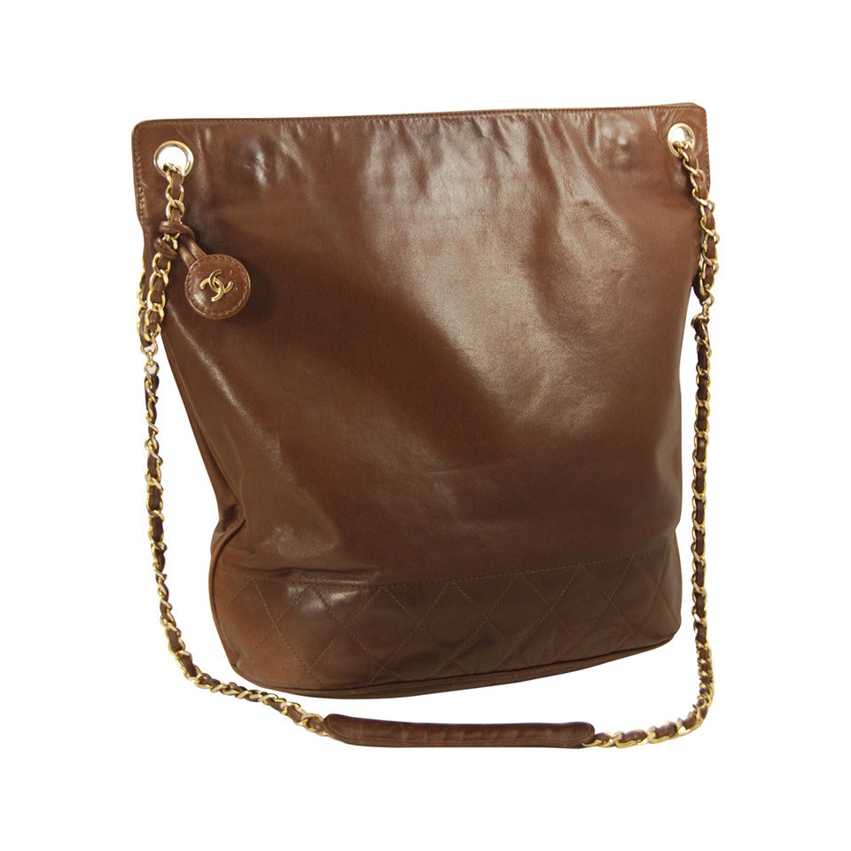 1970s Brown Lambskin Chanel Tote
