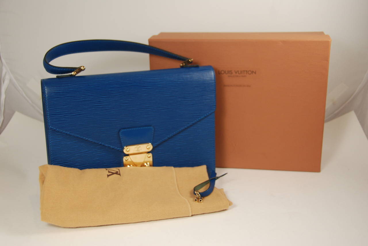 Blue Louis Vuitton Epi Leather Concorde Handbag New in Box at 1stDibs