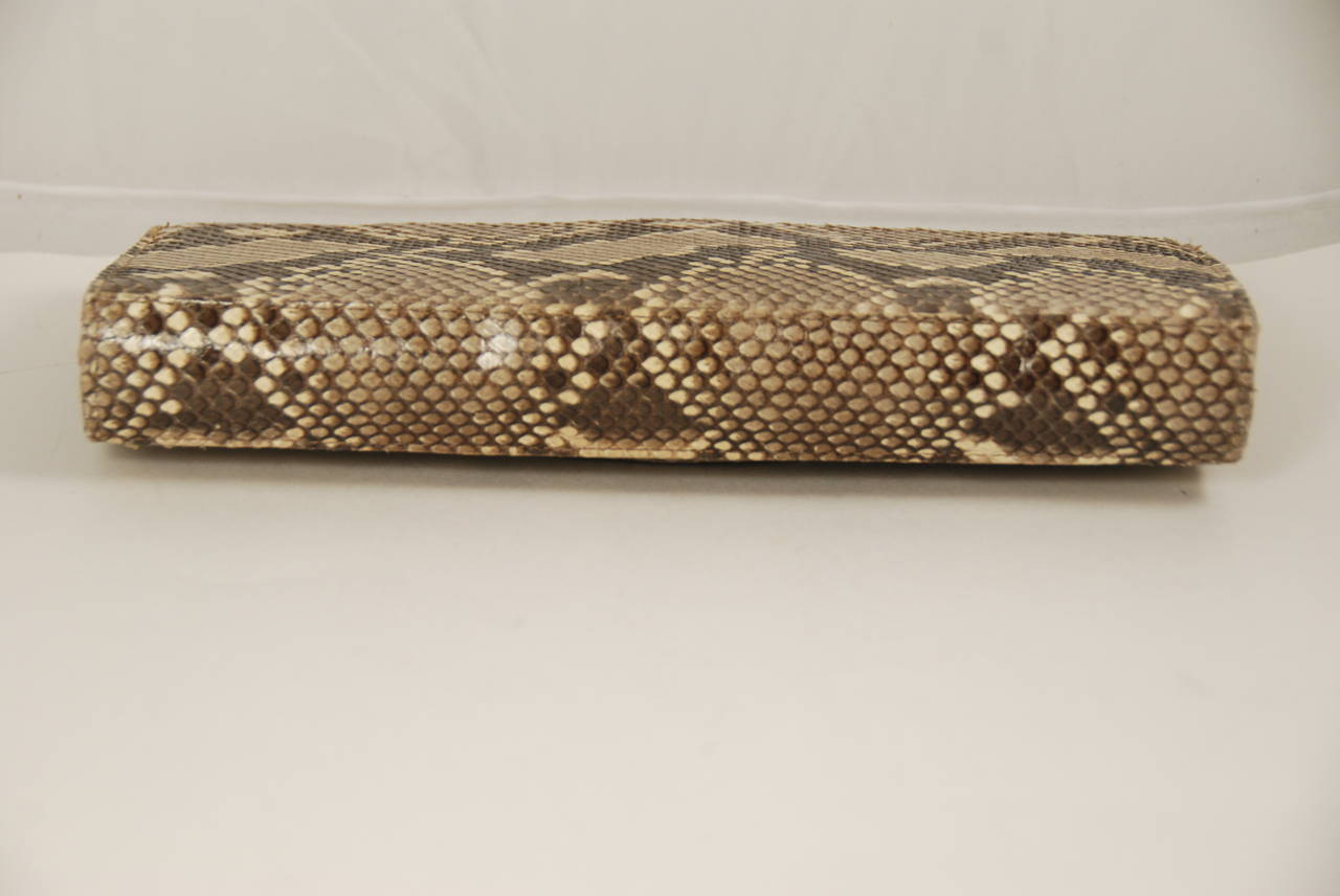 Lai Snakeskin Clutch In Excellent Condition In New York, NY