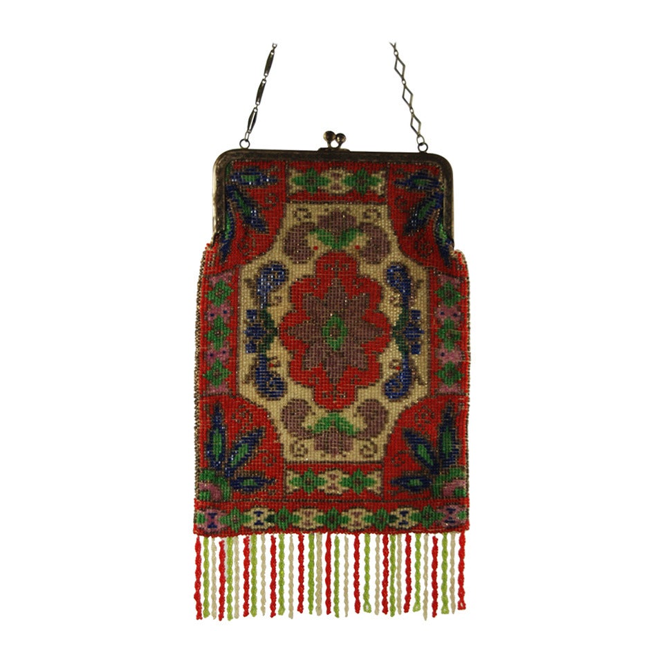 Circa 1920s Beaded Bag For Sale