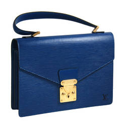 Blue Louis Vuitton Epi Leather Concorde Handbag New in Box