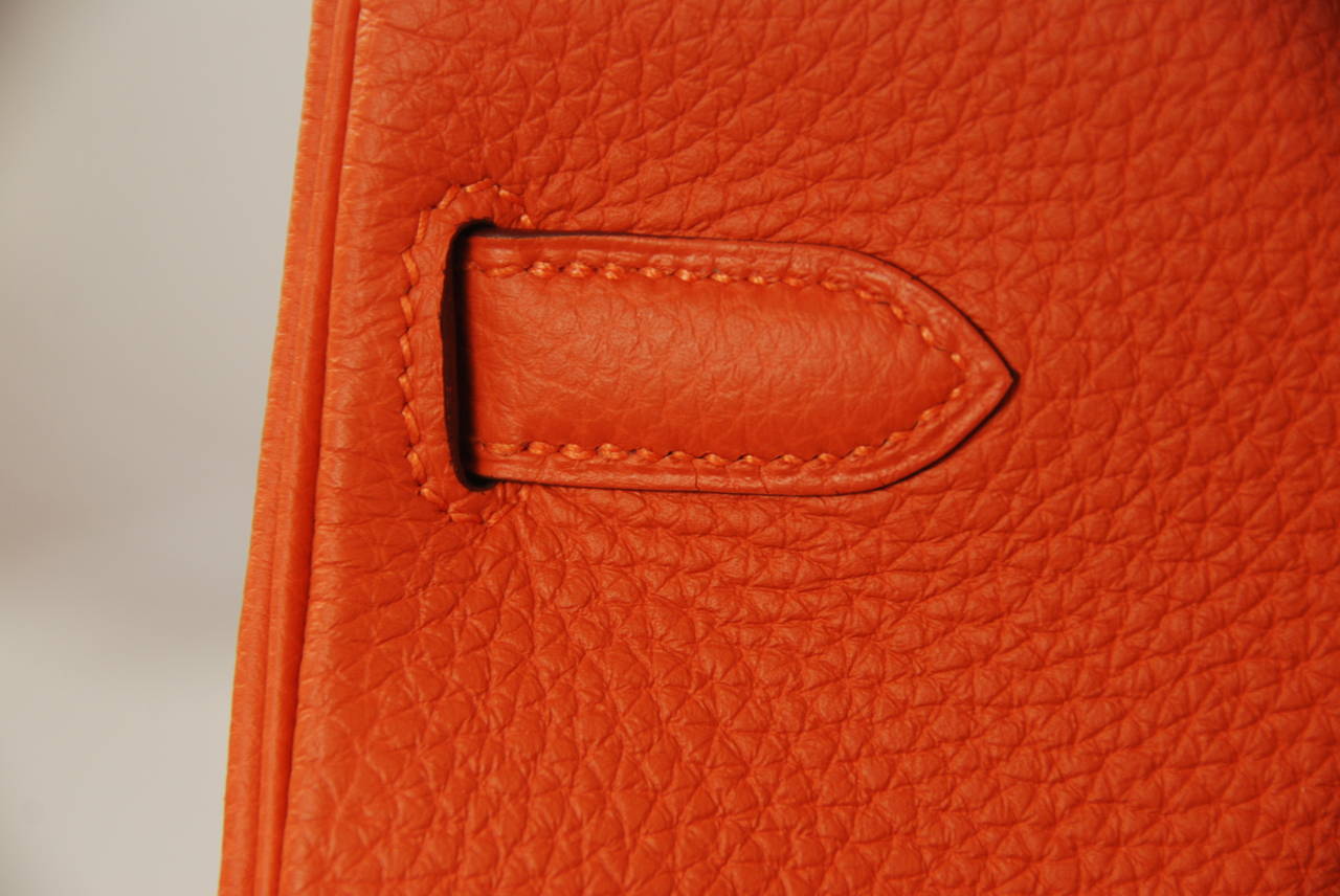 2014 Hermes 35 cm Orange Togo Leather Kelly Bag with Gold Hardware 1