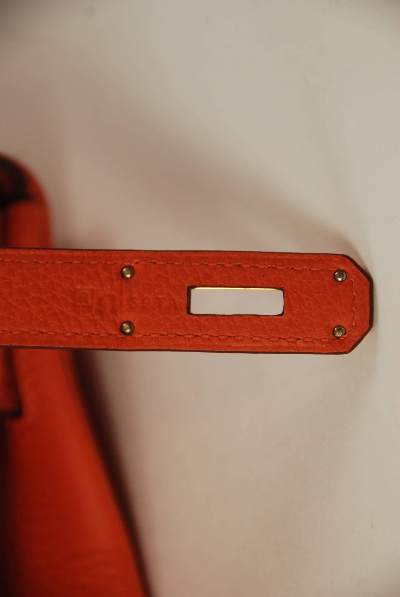 2014 Hermes 35 cm Orange Togo Leather Kelly Bag with Gold Hardware 2