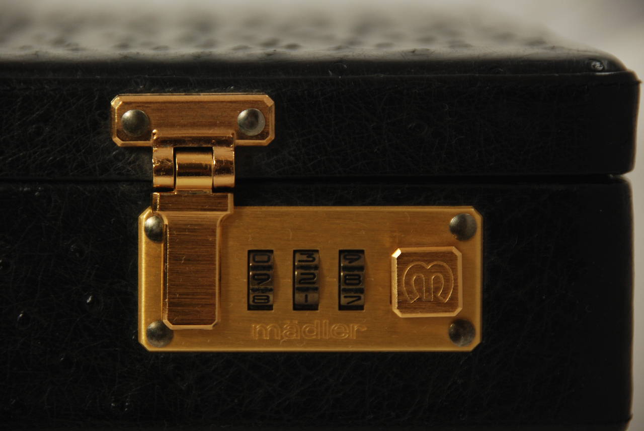 1980s Madler Black Ostrich Briefcase at 1stDibs | madler bag, ostrich ...
