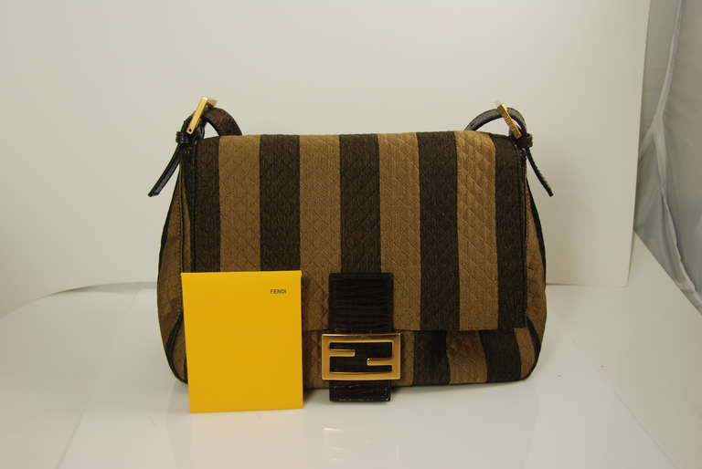 Fendi Quilted Handbag with Leather Accents In Excellent Condition For Sale In New York, NY