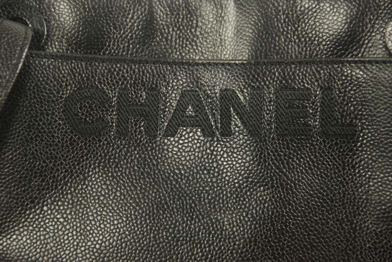 Chanel Black Cavier Leather Shoulder Bag For Sale 2