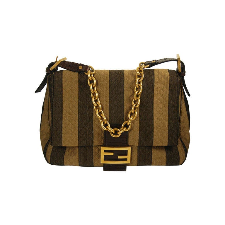 Fendi Quilted Handbag with Leather Accents For Sale