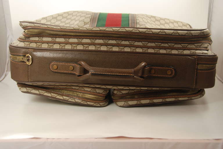 Brown 1980s Gucci Carry-On Suitcase