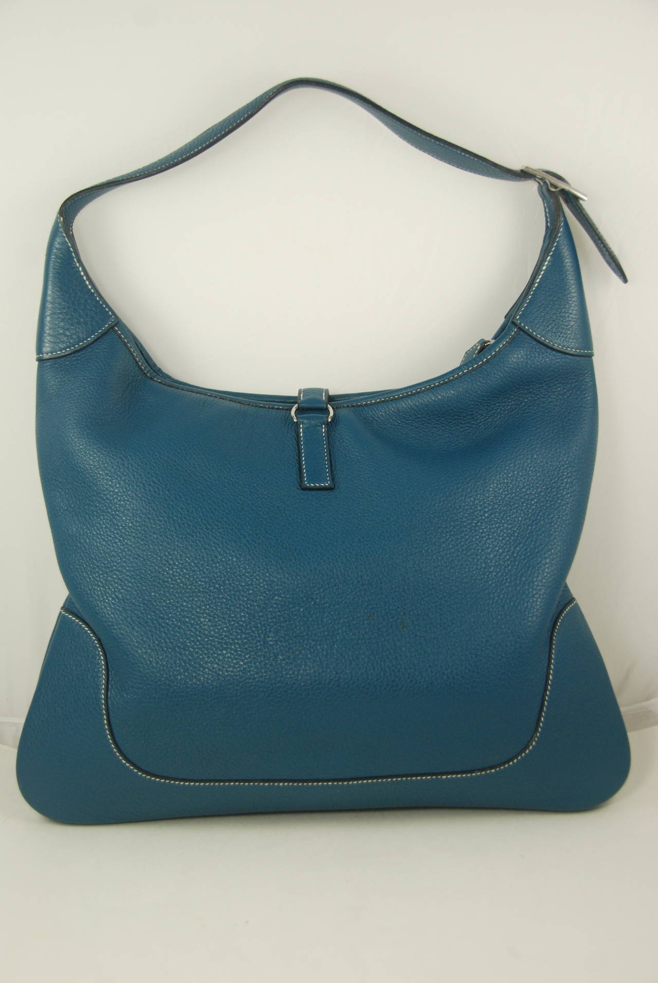 hermes trim leather handbag  