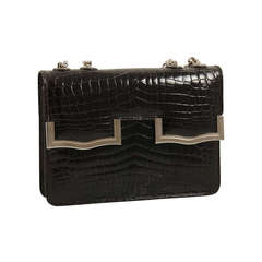 Leiber Dark Brown Alligator Bag