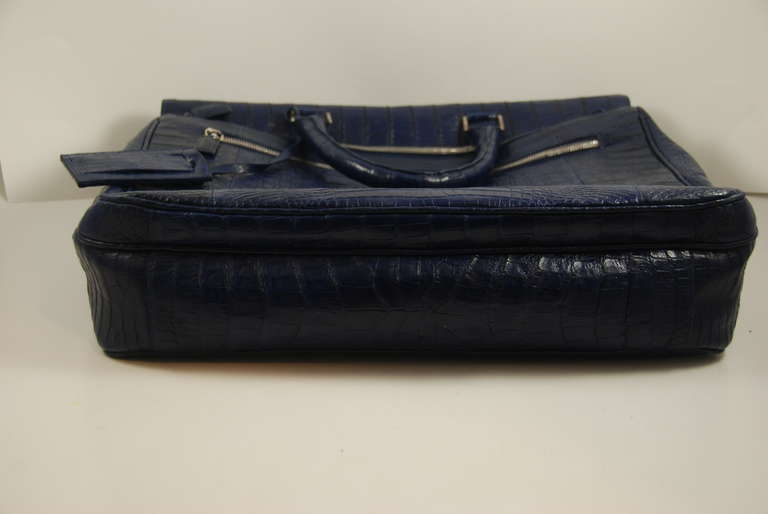 Royal Blue Sergio Gonzalez Briefcase In New Condition In New York, NY