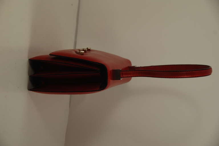 Early Pierre Cardin Red Leather Handbag 1
