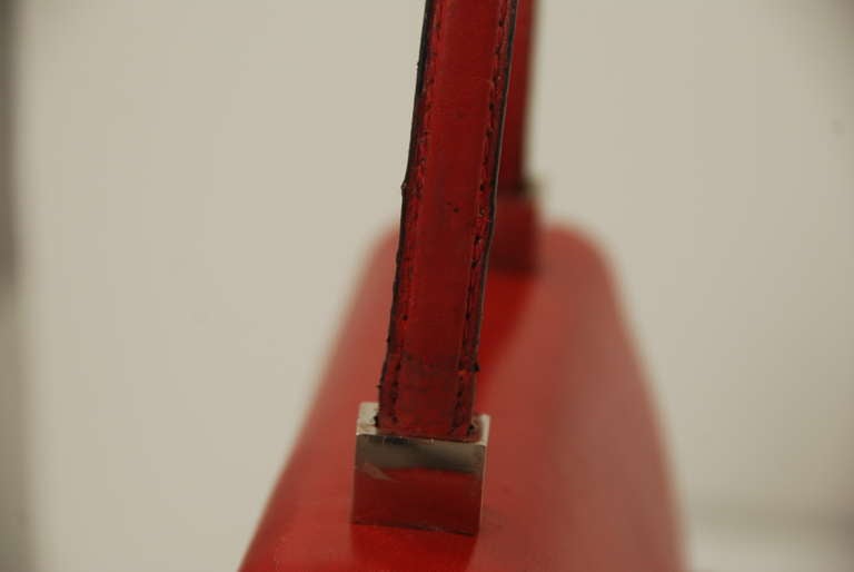 Early Pierre Cardin Red Leather Handbag 2