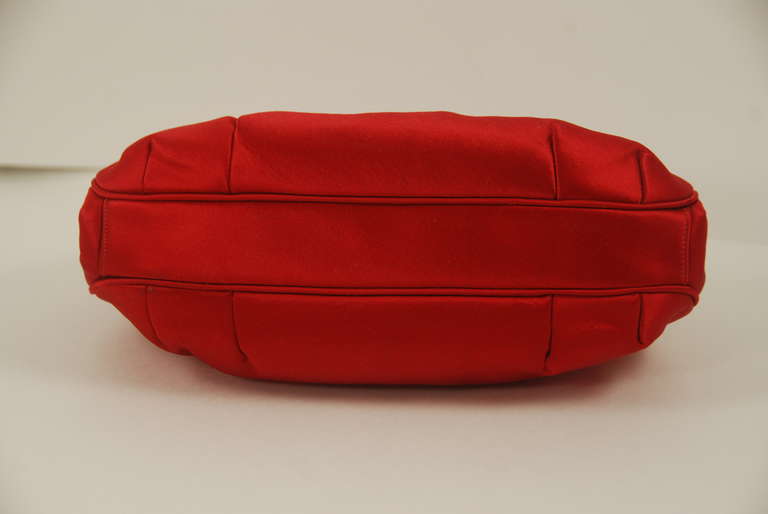 1980s Judith Leiber Red Satin Evening Bag with Butterfly Clasp For Sale 1