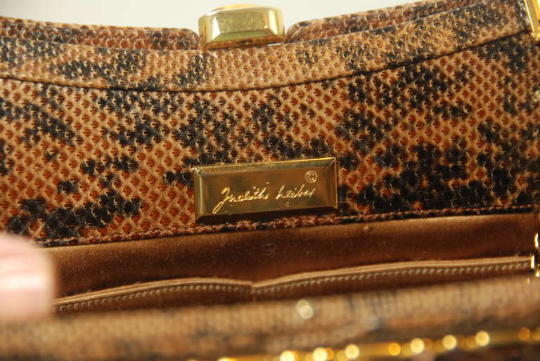 1980s Judith Leiber Karung Clutch with Semi-Precious Stone Frame In Excellent Condition For Sale In New York, NY
