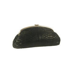 Chanel Black Snake Clutch